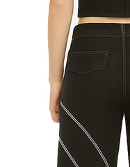 Spider Web Embroidered Baggy Jeans - American Streetwear Style for Women