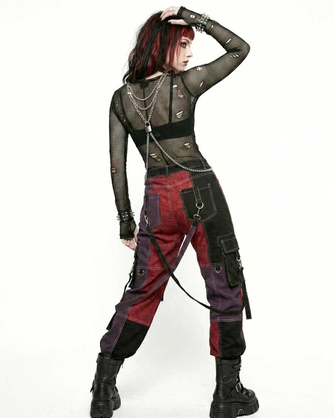 Women's Patchwork Cargo Pants | Alternative Gothic Style