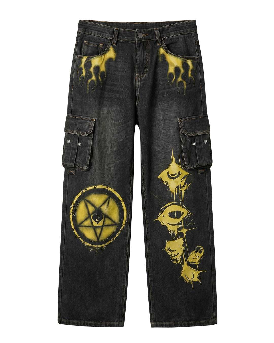 Vortex Mens Wide Leg Cargo Jeans