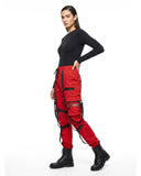 Women's Red Techwear Cargo Pants