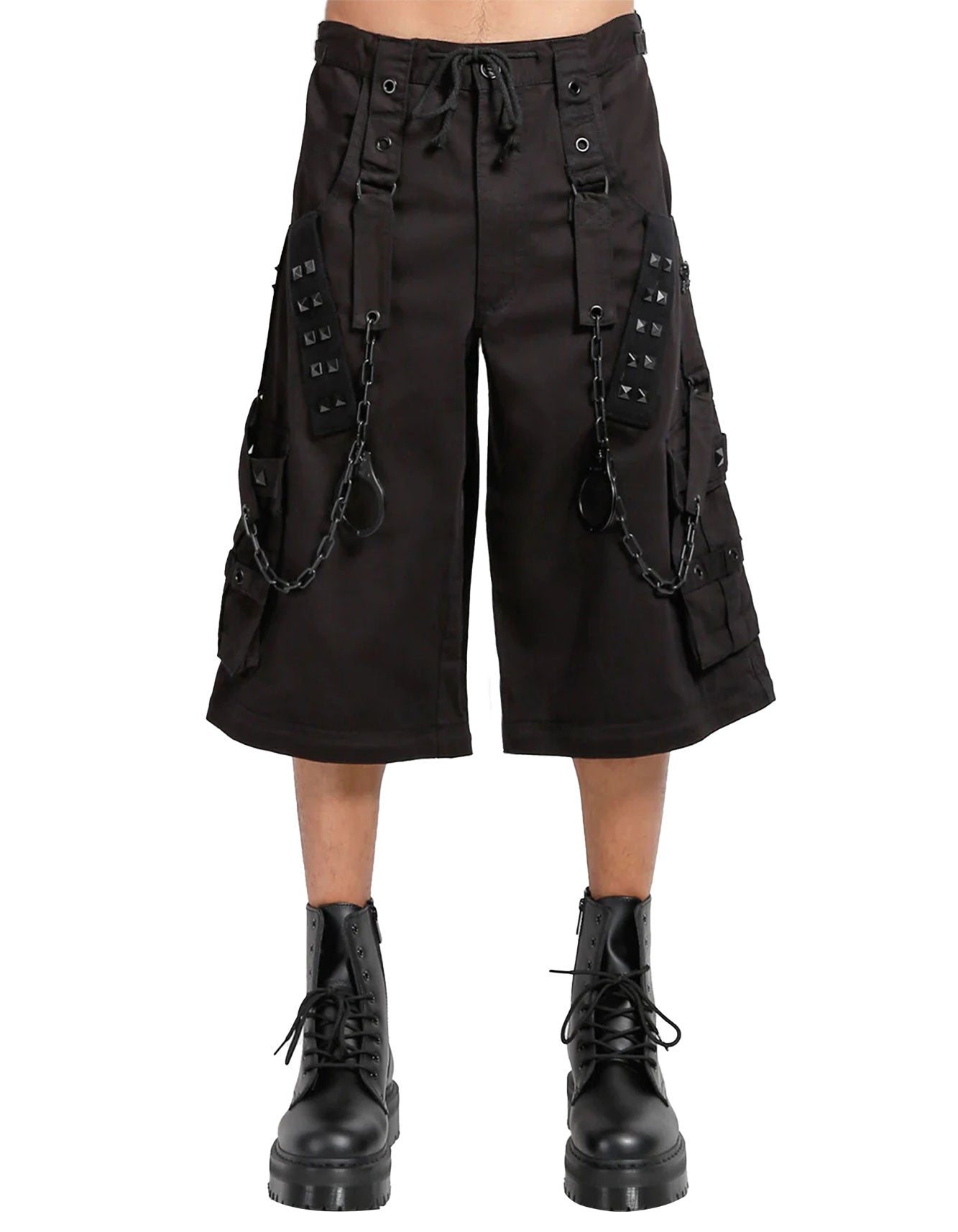MEGA DARK Black Streetwear Pants – Wide-Leg Goth Trousers with Pockets