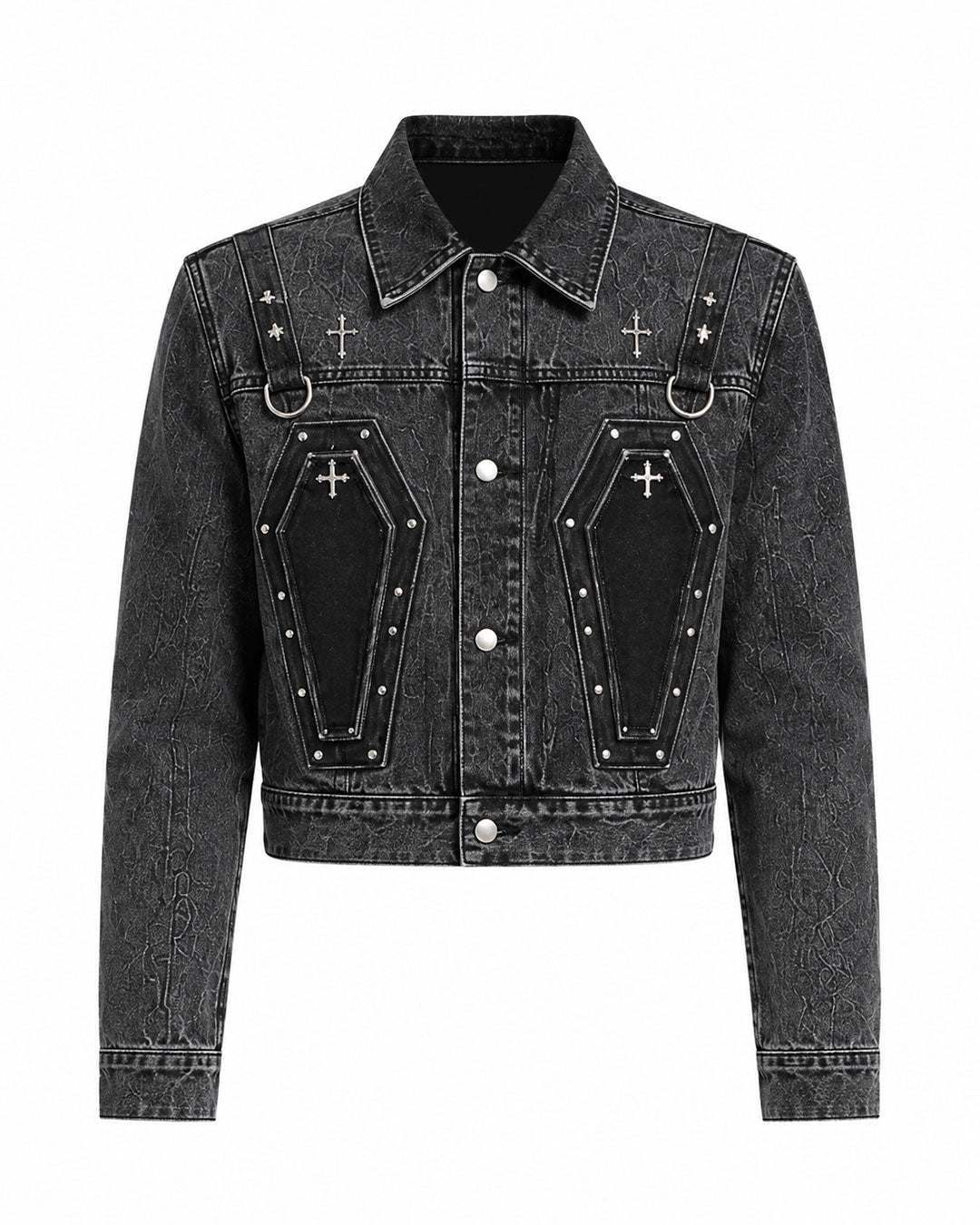 Coffin Pocket Denim Suit – Men’s Double Denim Jacket & Wide Leg Jeans Set