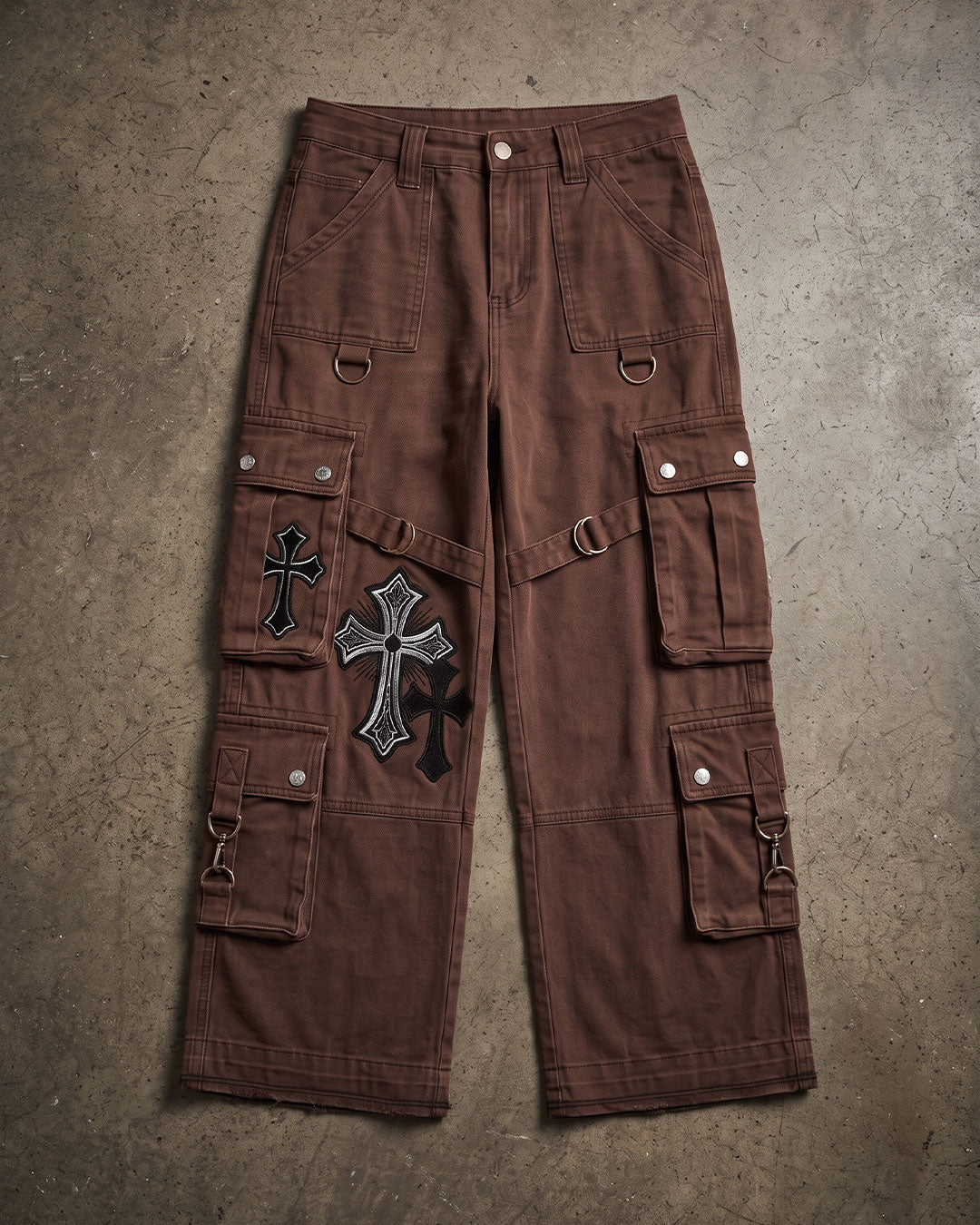 Brown Cargo Pants for Women | Wide Leg Cargo Pants