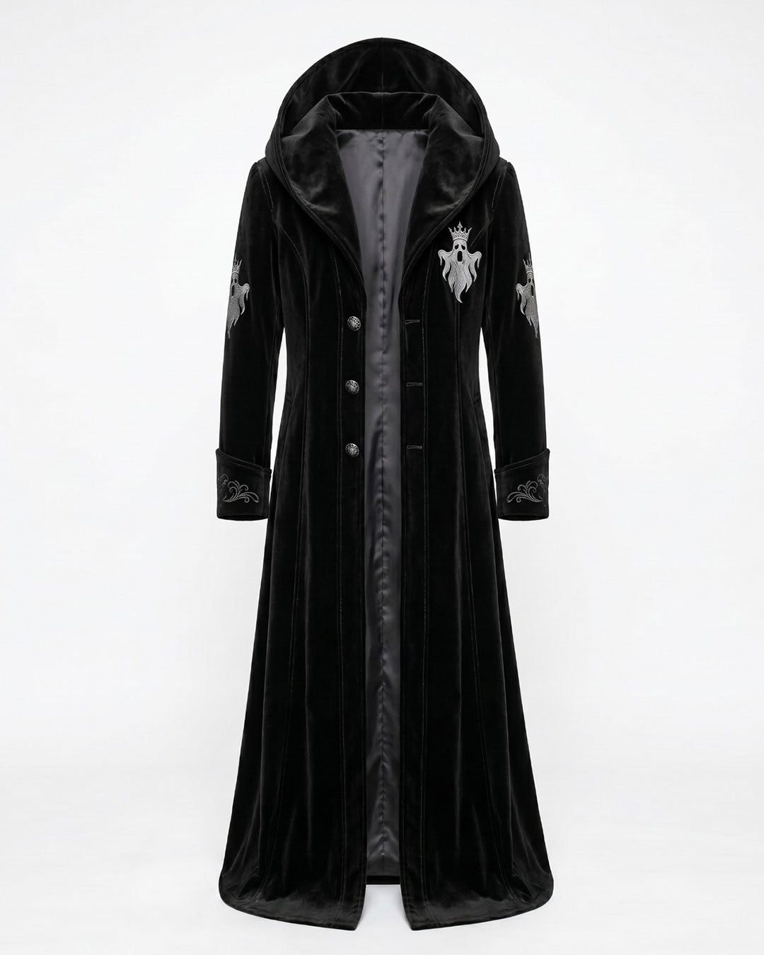 Women Scary Halloween Costume Gothic Hooded Velvet Coat
