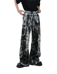 Men’s Oversized Tie-Dye Cargo Jeans