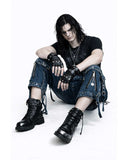 Y2k Denim Cargo Jeans With Straps