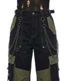 Women's Techwear Cargo Pants Black Green