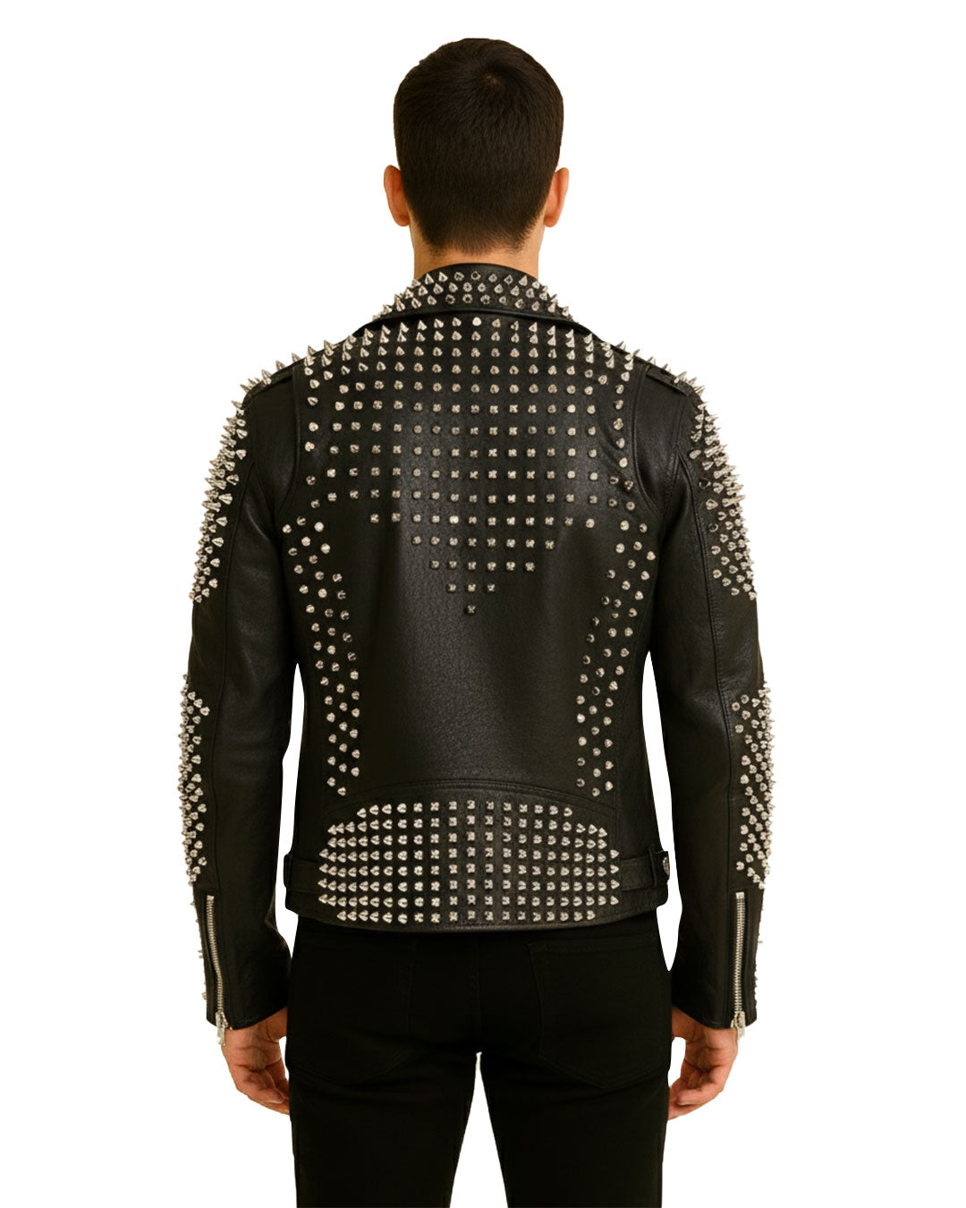 Spiked Leather Biker Jacket