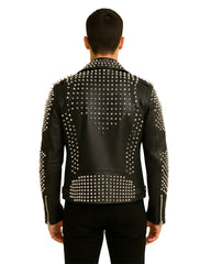 Spiked Leather Biker Jacket