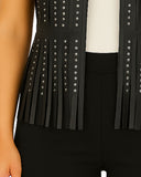 Black Leather Vest for Women