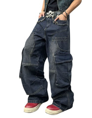 Men’s Wide Leg Denim Pants – Relaxed Fit