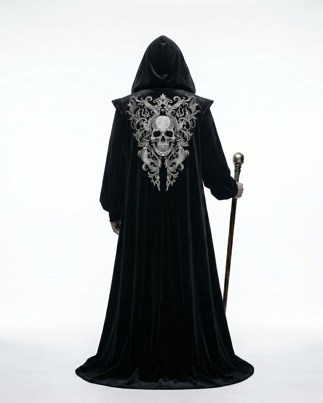 Skull Halloween Costume Gothic Hooded Halloween Robe