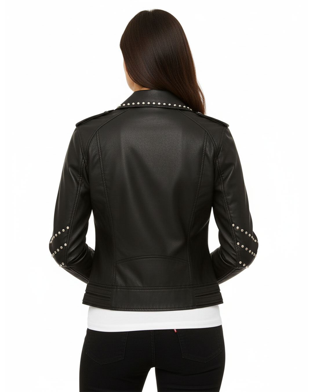 Dani Black Studded Leather Jacket