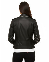 Dani Black Studded Leather Jacket