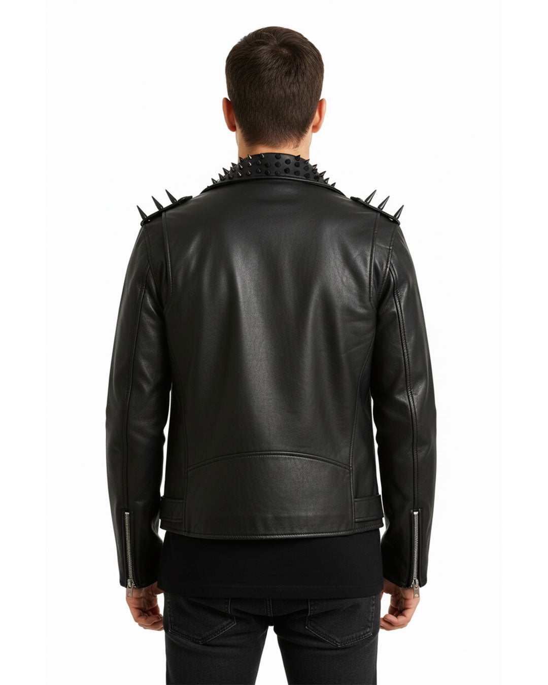  Spiked Studded Leather Jacket