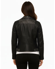 Rebellious Edge Black Studded Jacket