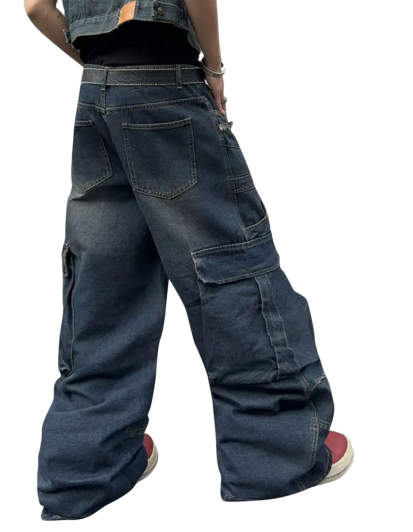 Men’s Wide Leg Denim Pants – Relaxed Fit