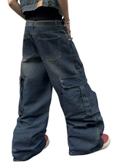 Men’s Wide Leg Denim Pants – Relaxed Fit
