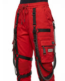 Women's Red Techwear Cargo Pants