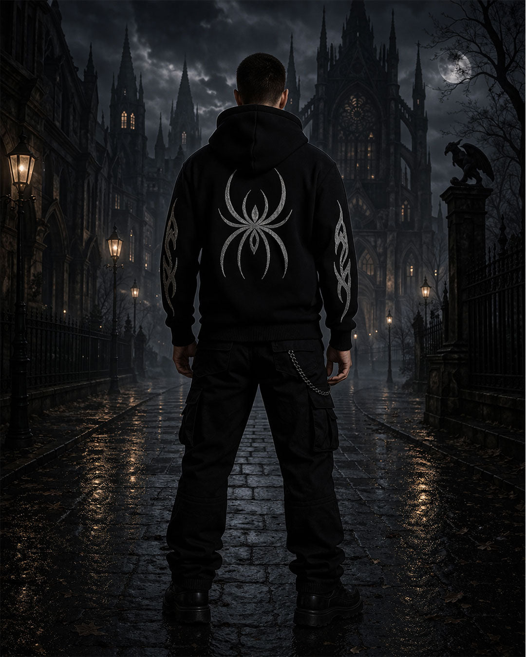 Unisex Black Tribal Graphic Hoodie – Zip Up Sweatshirt