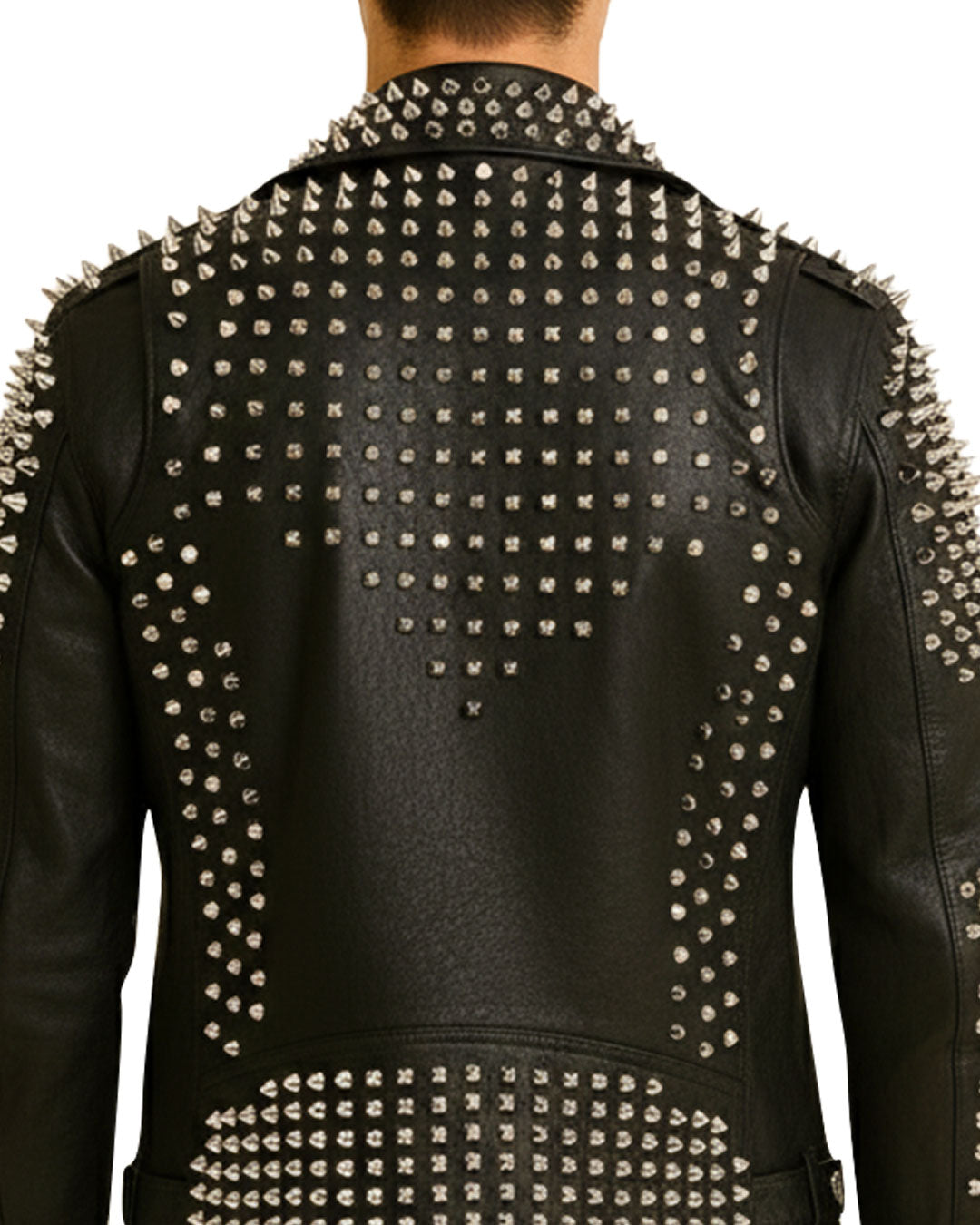 Spiked Leather Biker Jacket