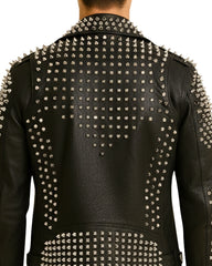 Spiked Leather Biker Jacket