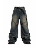 Oversized Distressed Wide Leg Denim Jeans