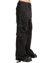 MEGA DARK Black Streetwear Pants – Wide-Leg Goth Trousers with Pockets