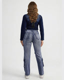 Women’s Cotton Blend Multi-Pocket Cargo Jeans