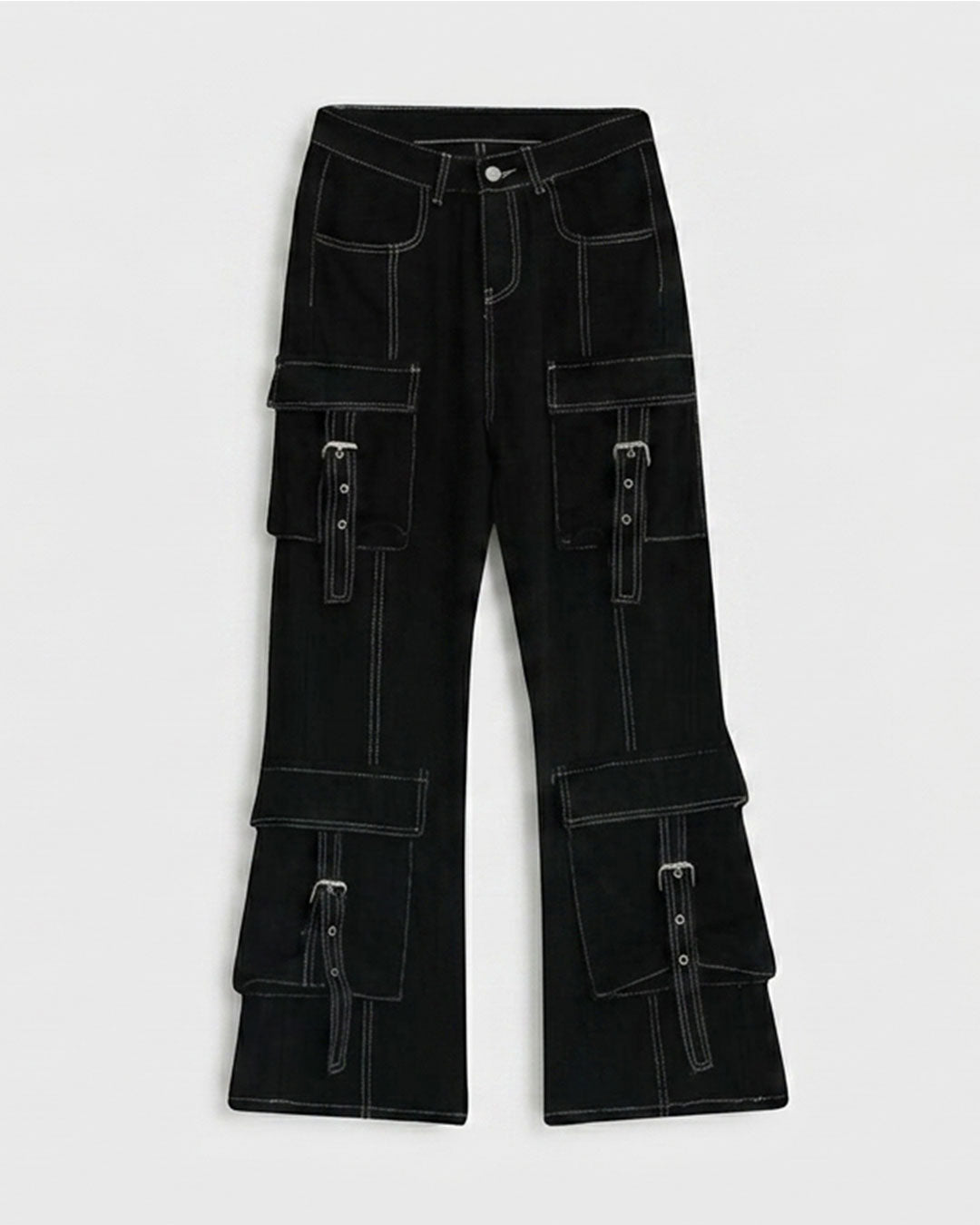 Teen Girl Contrast Stitch Black Jeans
