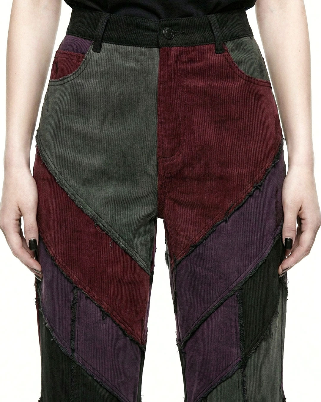 Women's Gothic Patchwork Flare Pants – Alternative Bell Bottom Trousers