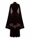 Victorian gothic vampire costume dress with attached cape and dark fantasy styling