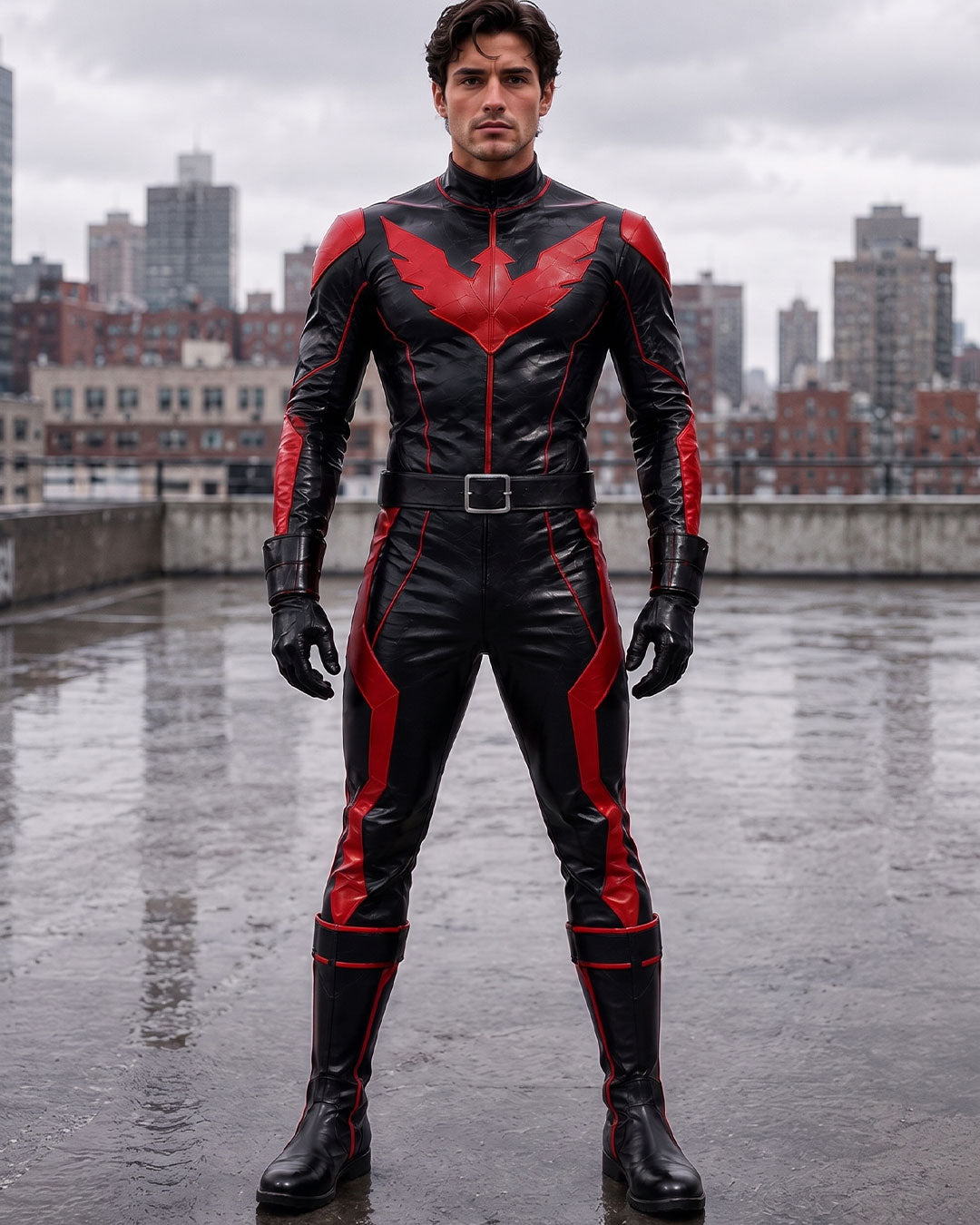 Red Black Superhero Cosplay Costume