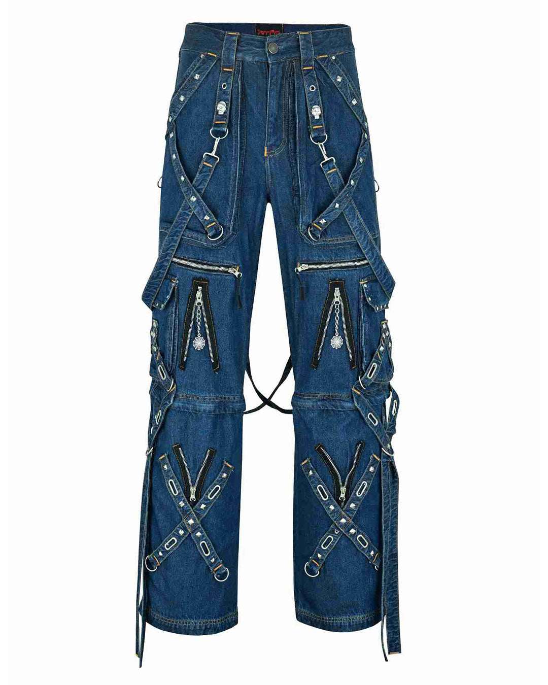 Y2k Denim Cargo Jeans With Straps
