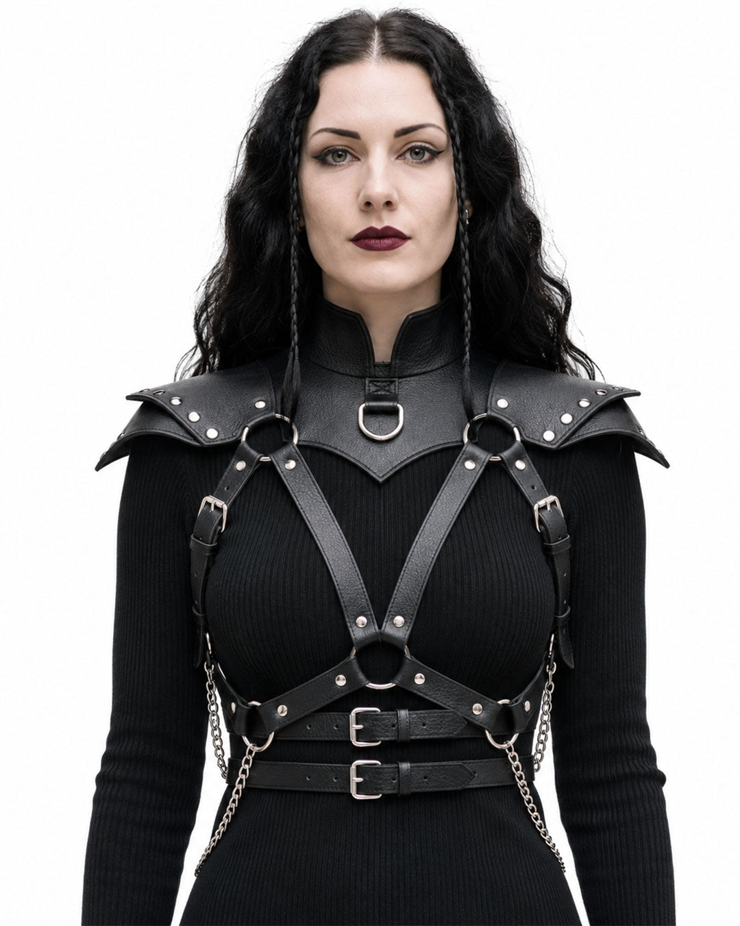 Women’s Gothic Shoulder Body Harness with Chains