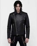 Black Leather Zipper Biker Jacket