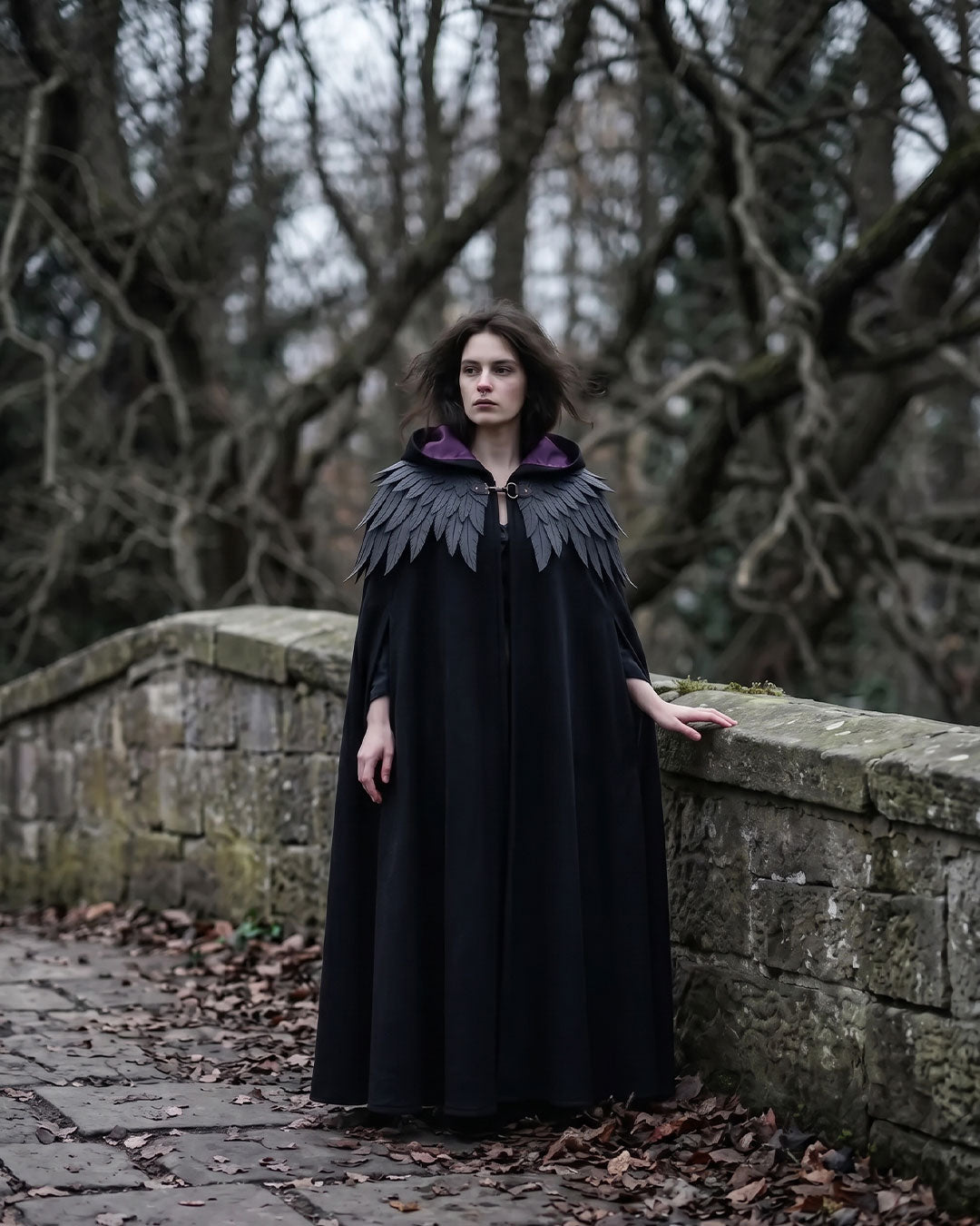 Women's Wool Cape – Hooded Gothic Wool Cloak