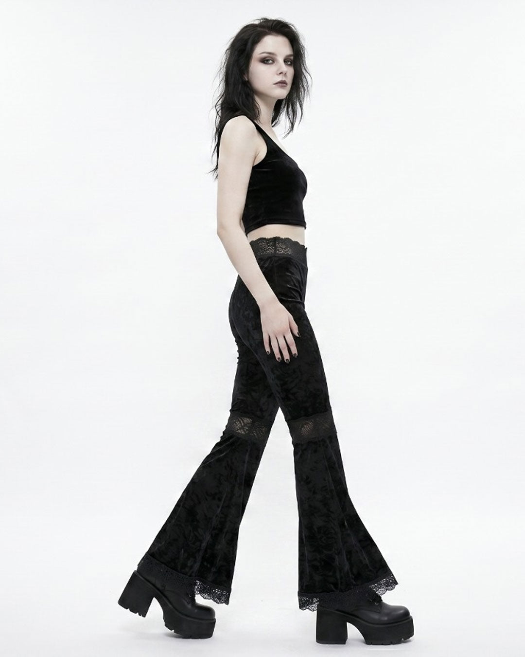 Women’s Sexy Lace Flare Pants – Aesthetic Sheer & Stylish Design