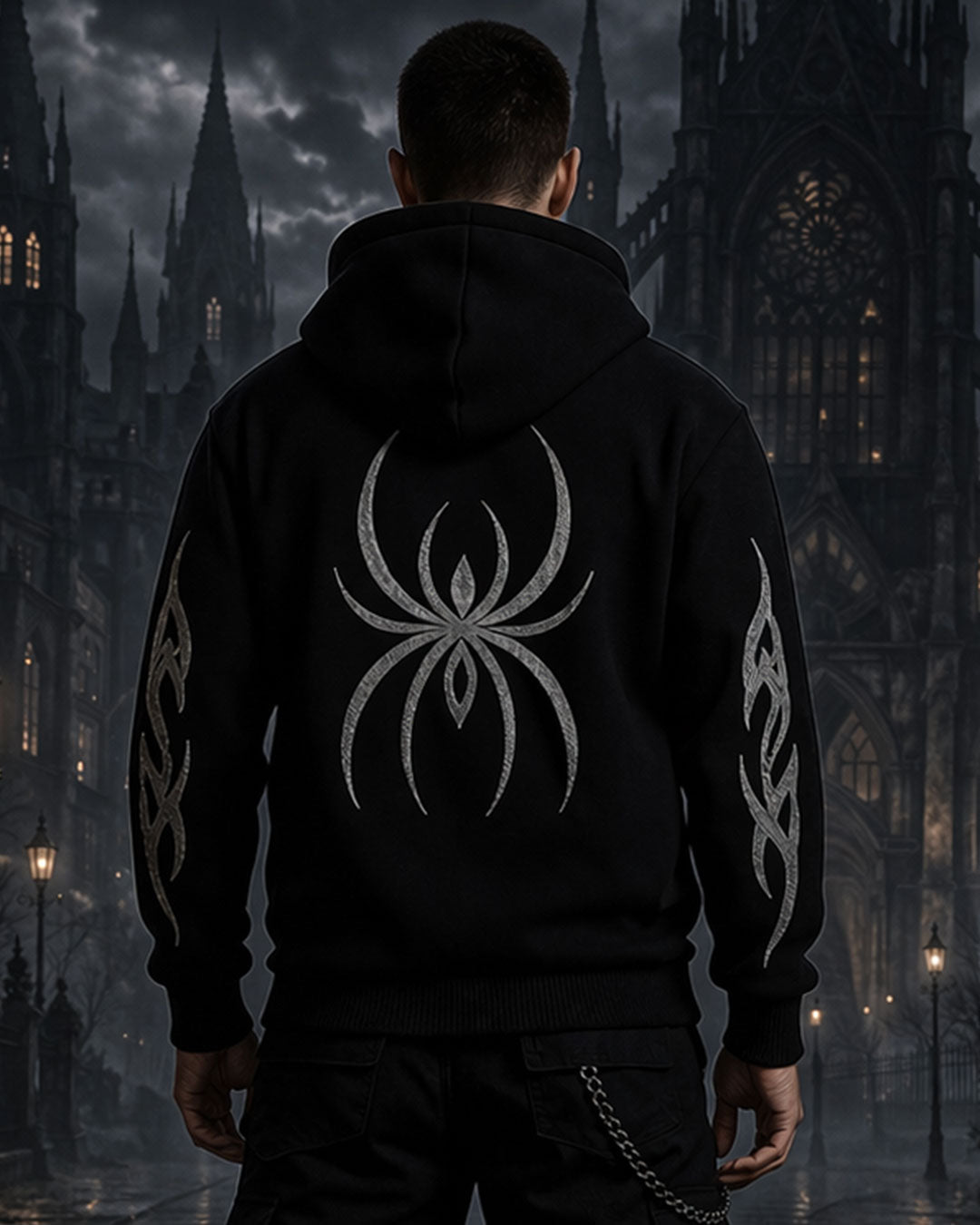 Unisex Black Tribal Graphic Hoodie – Zip Up Sweatshirt