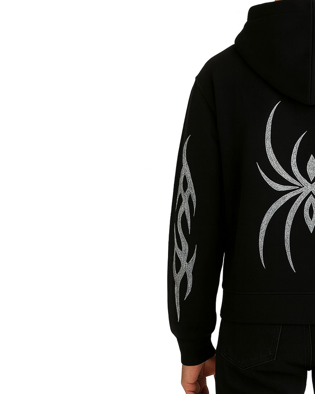 Unisex Black Tribal Graphic Hoodie – Zip Up Sweatshirt