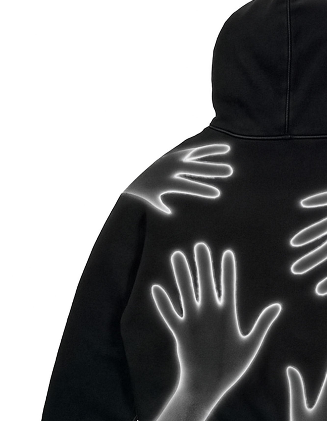 Black Glow Hands Graphic Hoodie – Unisex Streetwear