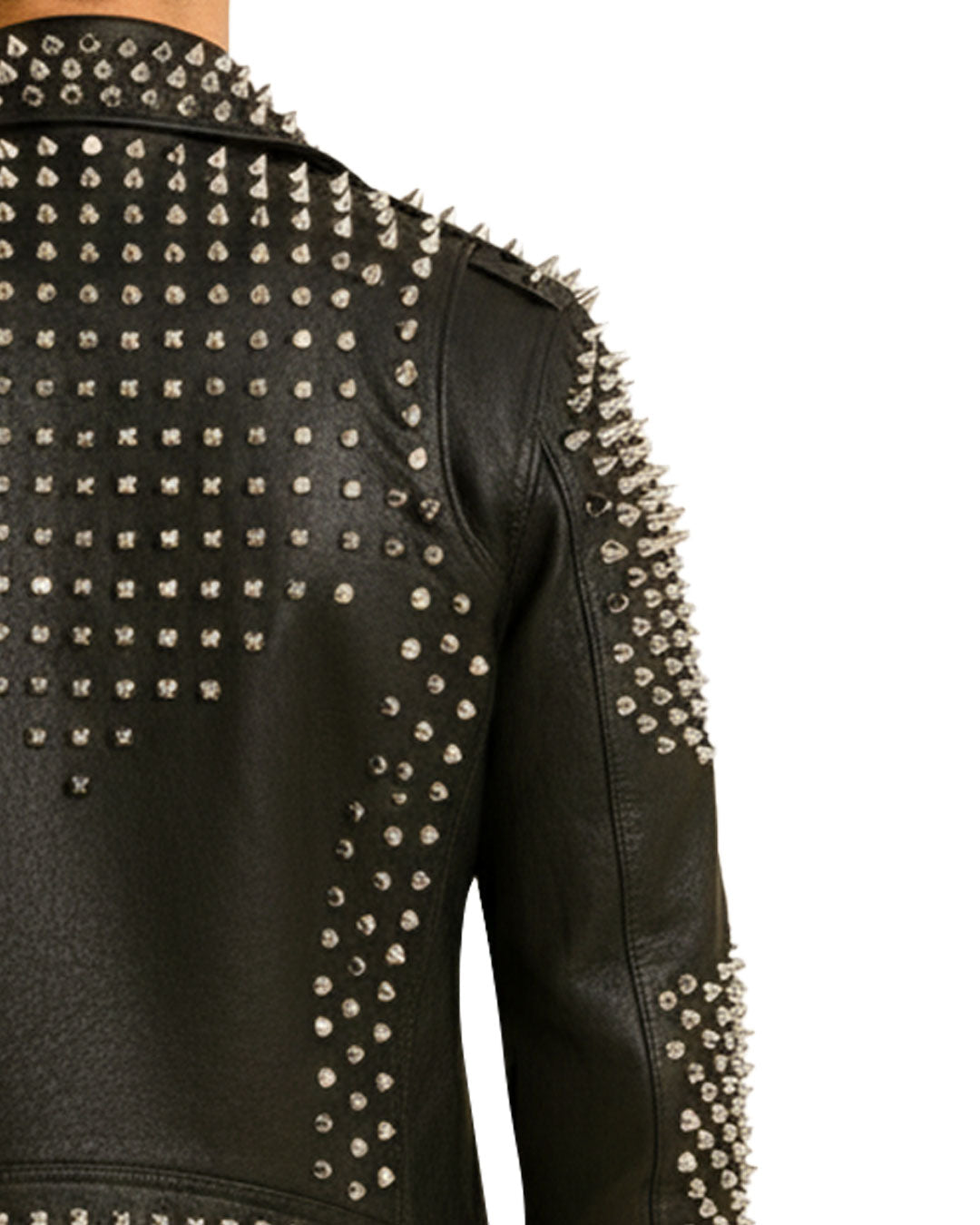 Spiked Leather Biker Jacket