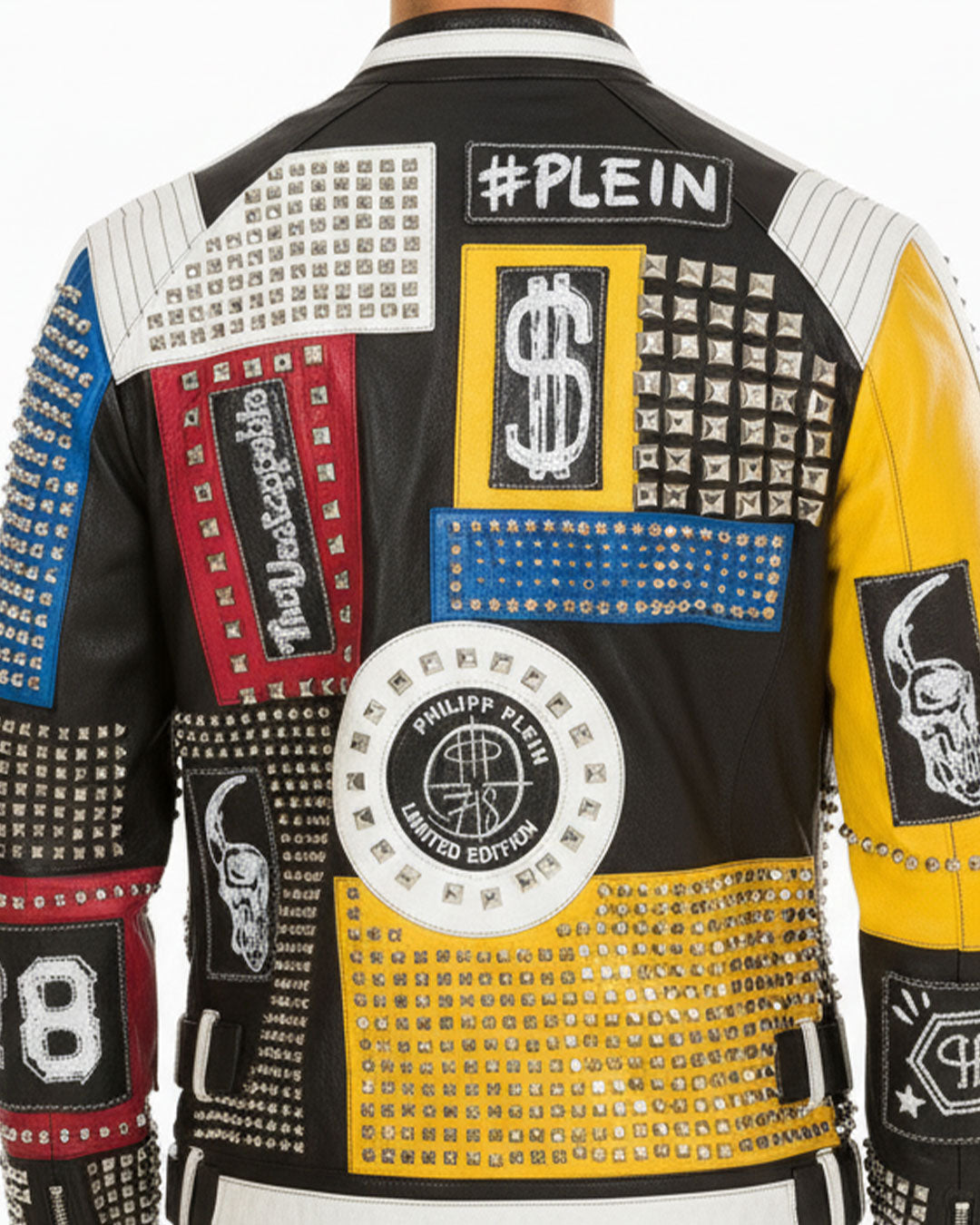 Multicolor Patchwork Leather Jacket