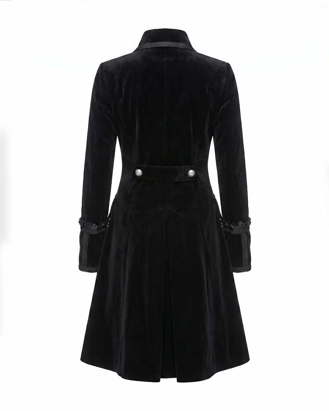 Women Black Velvet Gothic Coat Elegant Victorian Dark Romance Style X!