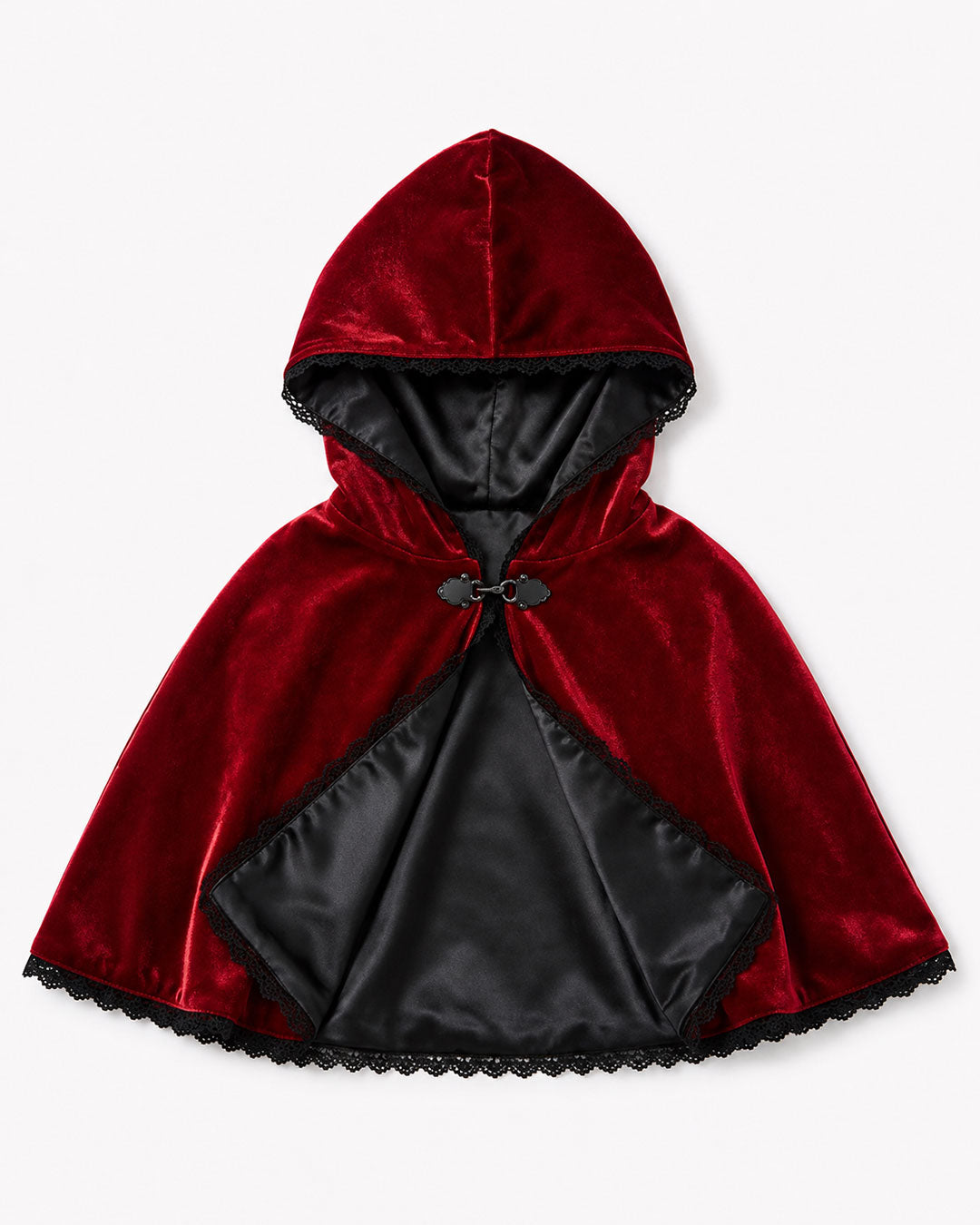 Gothic red riding hood Halloween costume set with dress cape and bag