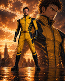Men's Cosplay Costume – Yellow & Black Superhero Suit