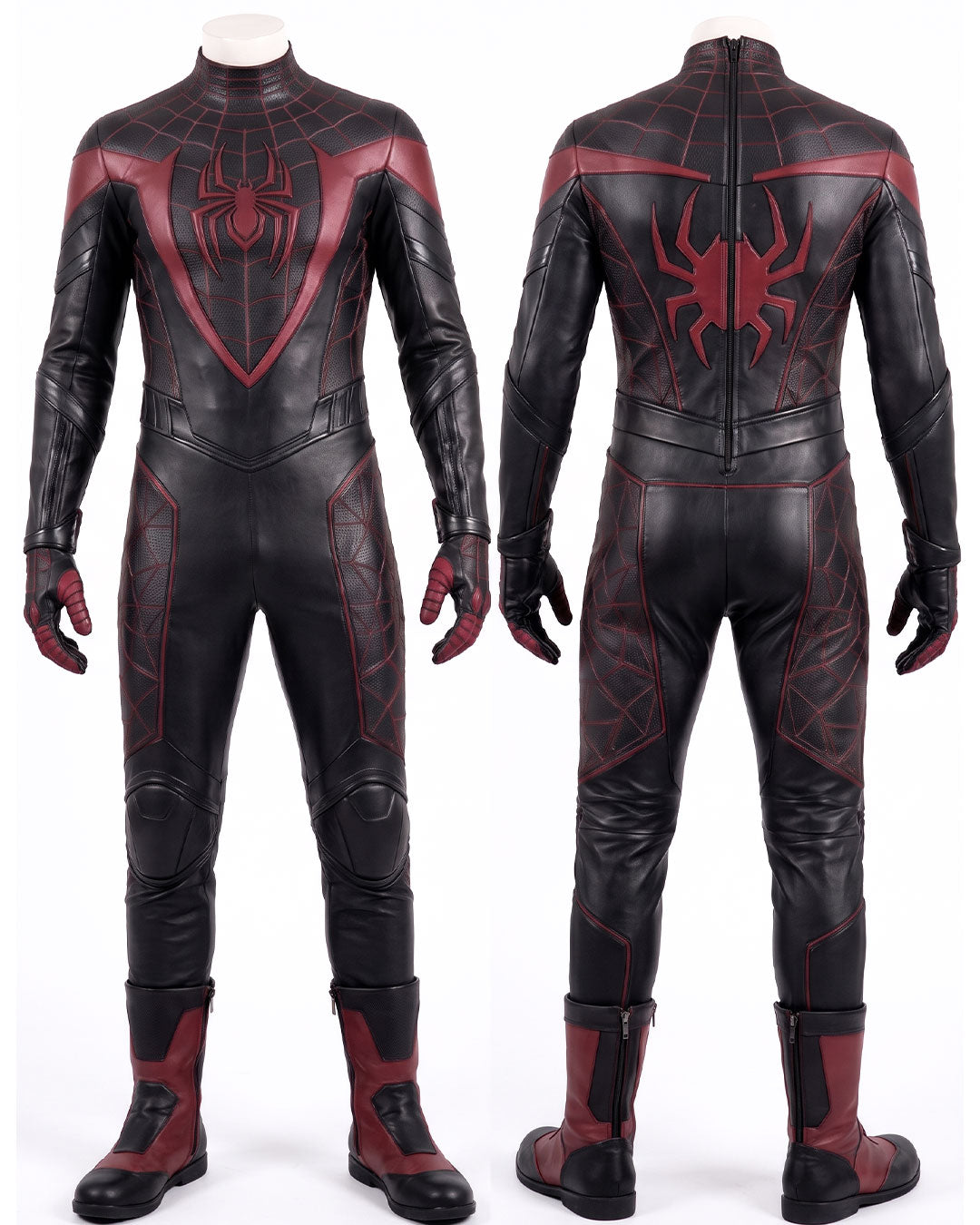 Men’s Spider-Inspired Faux Leather Cosplay Suit