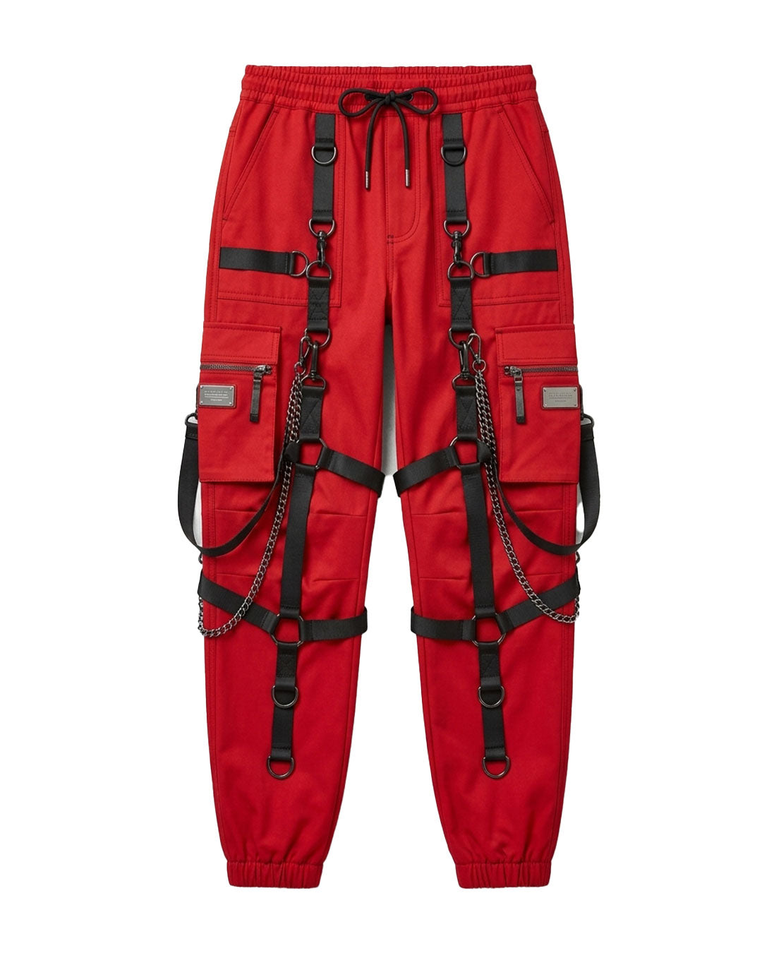 Women's Red Techwear Cargo Pants