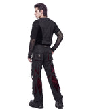 Punk pants mens back flat lay showing cargo pockets and strap design

