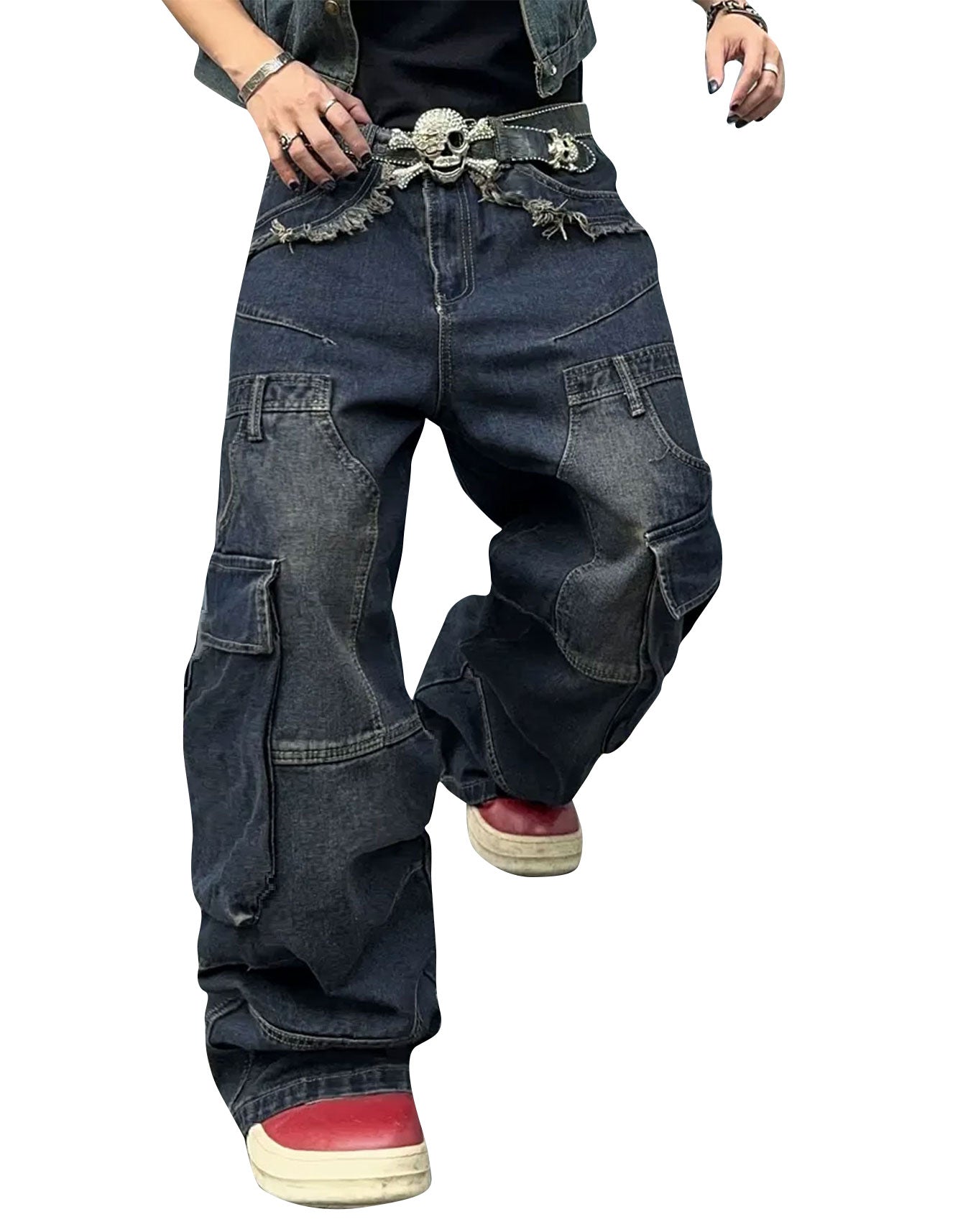 Men’s Wide Leg Denim Pants – Relaxed Fit